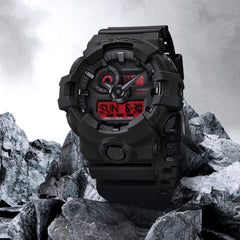 CASIO G-SHOCK GA-700BBR-1A Men's Analog-Digital Watch – Black & Red – Shock Resistant, 200M Water Resistant, LED Light, Sport Style