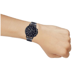 CASIO MTP‑E321B‑1AVDF Men’s Analog “Enticer” Watch – All-Black Design, Day/Date/24H Subdials, 50 m Water Resistance