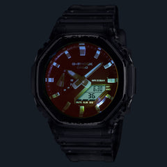 CASIO G-SHOCK GA-2100TLS-8ADR | Transparent Resin Shock-Resistant Watch with 200M Water Resistance & Digital-Analog Display | Available at TheHappyBuy