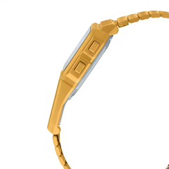 CASIO DBC-611G-1DF Data Bank Digital Watch – Gold Stainless Steel, Calculator, Dual Time, 25-Page Memory, LED, Retro Style