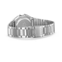 CASIO A158WA-1DF Vintage Digital Watch – Unisex Silver Stainless Steel, Black Display, LED Light, Alarm, Stopwatch, Water Resistant, Quartz Retro Classic