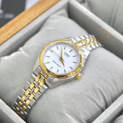 CASIO LTP-1129G-7ARDF Women’s Analog Watch – Two-Tone Stainless Steel, Classic Round Dial, Quartz Movement, Elegant Daily Wear Timepiece