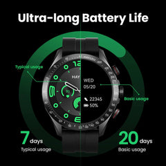 Haylou Solar Pro Global Smart Watch – AMOLED Always-On Display, Bluetooth Calling, SpO₂ & Heart Rate, Sleep/Stress Tracking, 100+ Sports Modes, IP68, Long Battery Life