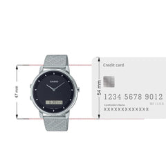 CASIO MTP-B200M-1EDF Men's Watch – Analog-Digital Combo, Black Dial, Mesh Stainless Steel Band, Bluetooth Smartphone Link, Water Resistant