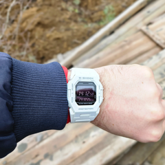 Casio G-SHOCK GD-B500-7DR Digital Watch for Men | Bluetooth Smartphone Link | Step Tracker | Shock Resistant | 200M Water Resistant | White Resin Strap