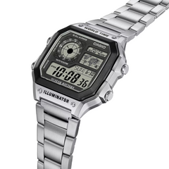 CASIO AE-1200WHD-1AVDF Digital Watch – Multi-Function, Water-Resistant, Stainless Steel Band