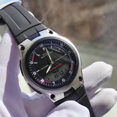 CASIO AW-80-1AVDF Analog-Digital Combination Watch – Water-Resistant, Shock-Resistant, Multi-Function, Classic Black Design