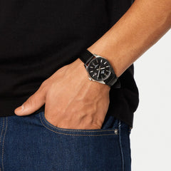 CASIO Edifice EFV-150L-1AVUDF Analog Watch – Black Leather Band, Stainless Steel Case, 3-Hand Display with Date, Quartz Movement, 100M Water Resistance, Mineral Glass – Men’s Classic Business Watch