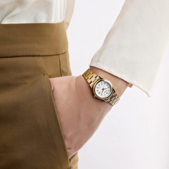 CASIO LTP-V002G-7BUDF Women’s Analog Watch – Gold Stainless Steel, White Dial, Quartz Movement, Water Resistant, Elegant Classic Ladies Watch