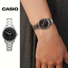 CASIO LTP-1303D-1AVDF Women's Analog Watch – Stainless Steel with Black Dial, Classic & Elegant Timepiece for Everyday Wear