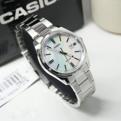 CASIO MTP-1302DS-7AVDF Men’s Analog Watch – Mother-of-Pearl Dial, Ion-Plated Stainless Steel & 50m Water Resistance