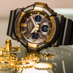Casio G‑Shock GAS‑100G‑1ADR (Black/Gold) – Tough Solar Analog‑Digital Men’s Watch | Big‑Case, Shock‑Resistant, Street‑Style