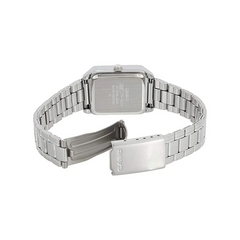 CASIO LTP-V007D-1EUDF Women’s Analog Watch – Silver Stainless Steel, Black Dial, Square Case, Quartz Movement, Water Resistant, Elegant Classic Design