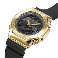 CASIO G-SHOCK GM-S2100GB-1ADR Women's Black & Gold Watch – Octagonal CasiOak Design, Compact Size, Shock Resistant, 200M Water Resistant