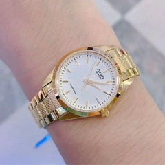 CASIO LTP-1274G-7ADF Women's Analog Watch – Elegant Gold-Tone Stainless Steel with White Dial, Timeless & Classic Timepiece
