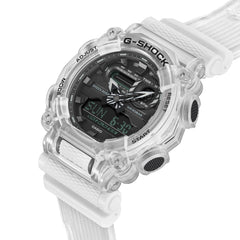 CASIO G-SHOCK GA-900SKL-7ADR Men's Analog-Digital Watch – Shock Resistant, 200M Water Resistant, Industrial Design, Transparent White & Blue