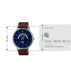 CASIO MTP‑B105L‑2AVDF Men’s Analog Classic Watch – Blue Dial, Leather Strap, Day & Date, 50 m Water Resistance