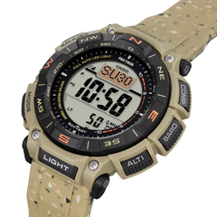 Casio Pro Trek PRG-340SC-5DR Men's Solar Outdoor Watch, Triple Sensor (Altimeter, Barometer, Compass), Bio-Based Resin Strap, Tough Solar Power, 100M Water Resistant