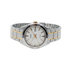 CASIO MTP-1308SG-7AVDF Men’s Analog Watch – Silver-White Dial, Gold-Tone Case & Bracelet, Classic Design