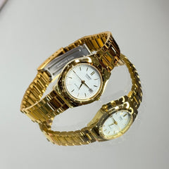 CASIO LTP-1170N-7ARDF Women's Analog Watch – Stainless Steel with White Dial & Gold Accents, Elegant & Classic Design