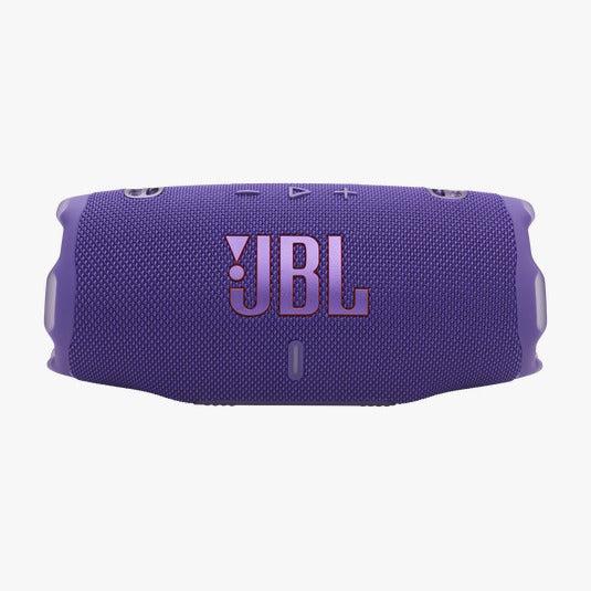 Purple JBL speaker on a white background
