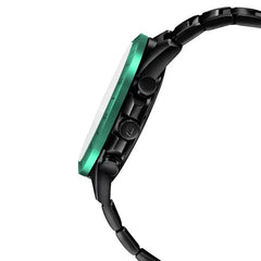 Casio Edifice EFR‑571DC‑1AVUDF Men’s Chronograph Watch — Black Ion Plated, Green Bezel, 100M Water Resistant, Retrograde Dial