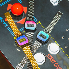 CASIO A168WERG-2ADF Vintage Digital Watch – Men’s Rose Gold & Blue Stainless Steel Retro LED Alarm Quartz Chronograph