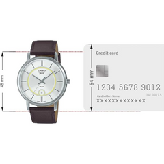 CASIO MTP‑B120L‑7AVDF Men’s Classic Analog Watch – Date & Day Display, 50m Water Resistant, Slim Leather Strap