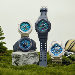 Casio G-SHOCK GA-2100AS-2A Men’s Watch – Blue Resin, Carbon Core Guard, Octagonal Bezel, Shock Resistant, 200M Water Resistant, Analog-Digital Display