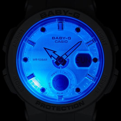 CASIO BABY-G BGA-250-7A2 Women’s Analog-Digital Watch, White Resin Strap, Shock Resistant, 100m Water Resistant, Neon Illuminator