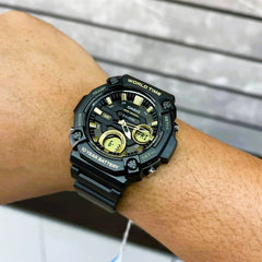 CASIO AEQ-120W-9AVDF Analog-Digital Watch – World Time, 10-Year Battery, 100m Water Resistant, LED Light, Stopwatch & Alarms