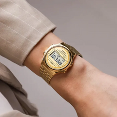 CASIO A171WEG-9ADF Vintage Gold Digital Watch | Retro Stainless Steel Men’s Watch | LED Backlight, Alarm, Stopwatch, Water Resistant