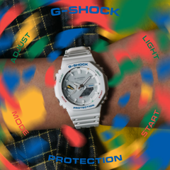 CASIO G-SHOCK GA-B2100FC-7A Analog-Digital Men’s Watch, Tough Solar, Bluetooth Connectivity, 200M Water Resistant, White Resin Strap