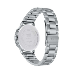 CASIO MTP‑E321D‑1AVDF Men’s Analog Watch – Black Dial Stainless Steel, Day / Date / 24H Subdials, 50m Water Resistance