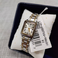 CASIO LTP-V007SG-9BUDF Women’s Analog Watch – Two-Tone Stainless Steel, Champagne Dial, Rectangular Case, Quartz Movement, Elegant & Water Resistant