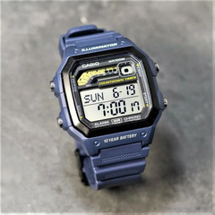CASIO WS-1600H Series Standard Digital Watch – 10-Year Battery, Dual Time, LED Backlight, Stopwatch, Countdown Timer, 100M Water Resistant, Full Auto Calendar – Men’s Sports Outdoor Watch