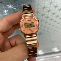 CASIO LA-11WR-5ADF Vintage Digital Watch – Brown Resin Case with Retro Multi-Function Display, Classic Design