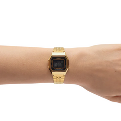 CASIO LA680WGA-9BDF Vintage Digital Watch – Gold-Tone Stainless Steel, Retro Design with Multi-Function Features