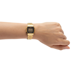 CASIO LA680WGA-1DF Vintage Digital Watch – Gold-Tone Stainless Steel, Retro Design with Multi-Function Features