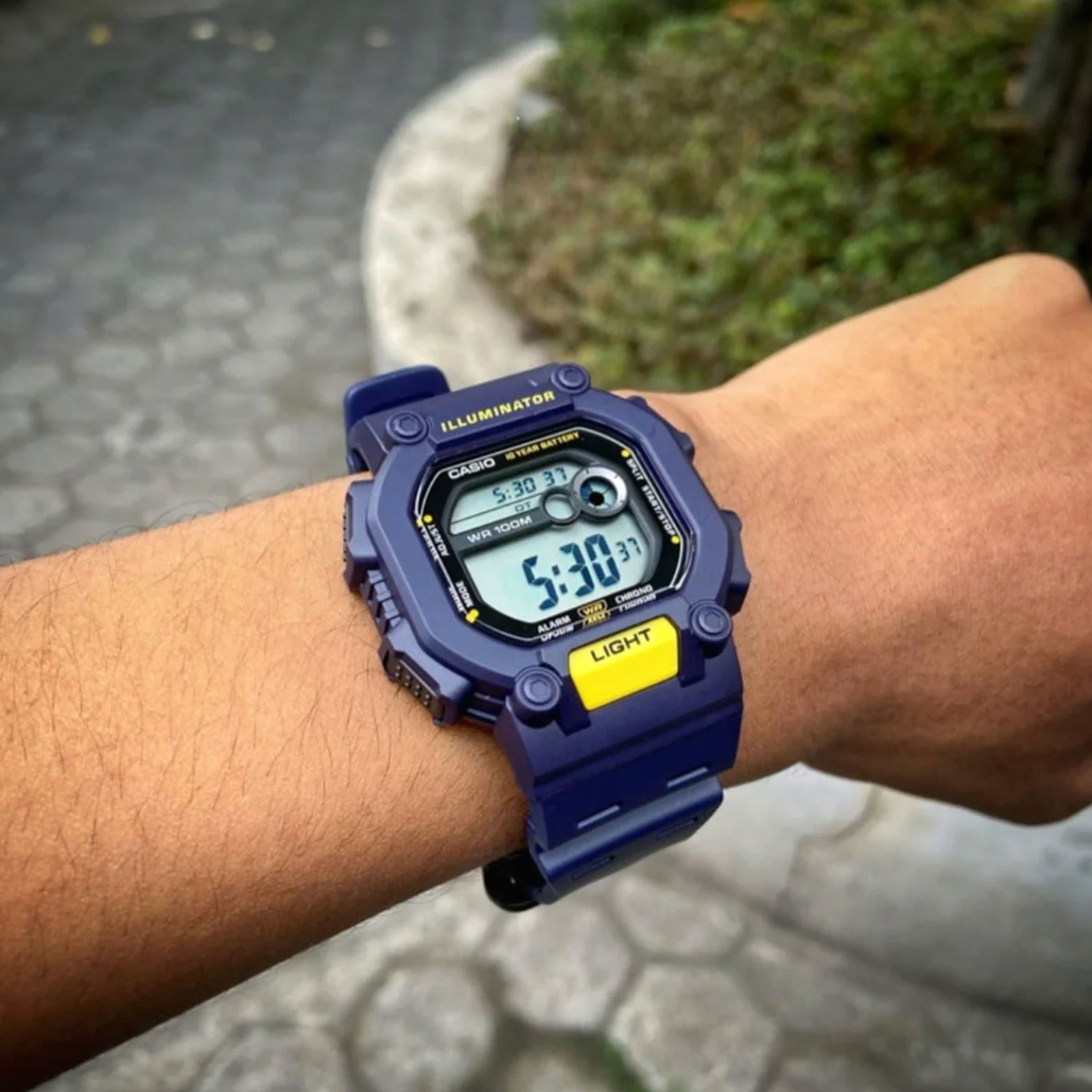 CASIO W-737H-2AVDF Men’s Sports Digital Watch – Blue/Black Resin, 100M Water Resistant, High-Brightness LED, Stopwatch, Countdown Timer, Dual Time, 3 Alarms, Quartz - THE HAPPY BUY