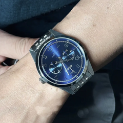 CASIO MTP‑E340D‑2AVDF Men’s Analog Watch – Blue Dial, Stainless Steel Bracelet, Day & Date Display, 50 m Water Resistance