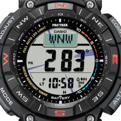 Casio PRO TREK PRG-340-1DR Men’s Solar Triple Sensor Black Outdoor Watch, Tough Solar, 100M Water Resistant