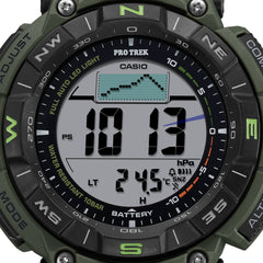 Casio PRO TREK PRG-340B-3DR Men’s Solar Triple Sensor Green Outdoor Watch, Tough Solar, 100M Water Resistant