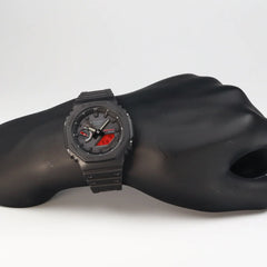 CASIO G-SHOCK GA-B2100BBR-1A “CasiOak” – Tough Solar & Bluetooth Analog-Digital Watch, Stealth Black/Red, Carbon Core Guard, 200M Water Resistant, Super Illuminator