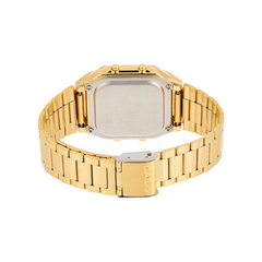 CASIO DB-360G-9A(S)DF Unisex Databank Watch – Gold Stainless Steel, Telememo 30, Dual Time, 5 Alarms, LED Light, 10-Year Battery