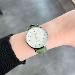 CASIO LTP-VT03L-3BDF Women’s Analog Watch – Minimalist Green Dial, Leather Strap, Slim Case, Quartz Movement, Water Resistant – Casual & Elegant Style