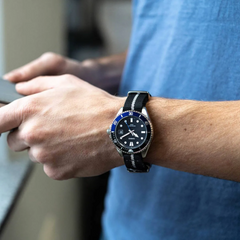 CASIO MDV-10C-1A2VDF Men’s Analog Watch – Sporty Black Dial, Blue Accents, Resin Band, Quartz Movement, Water Resistant