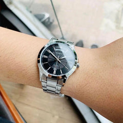 CASIO MTP-1381D Series Men’s Analog Watch – Stainless Steel, Day & Date, Roman Numerals, 50m Water Resistant, Quartz