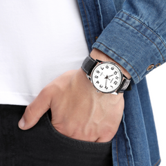 CASIO MTP-1303L-7BVDF Men’s Analog Watch – White Dial, Ion-Plated Case & Genuine Leather Strap, 50 m Water Resistance