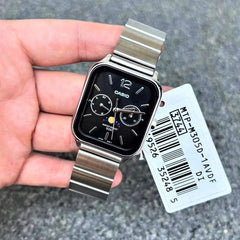 CASIO MTP-M305D-1A2VDF Men's Black Dial Analog Watch | Classic Stainless Steel Quartz Wristwatch | Day-Date 24-Hour Subdials | Elegant Business Watch for Men